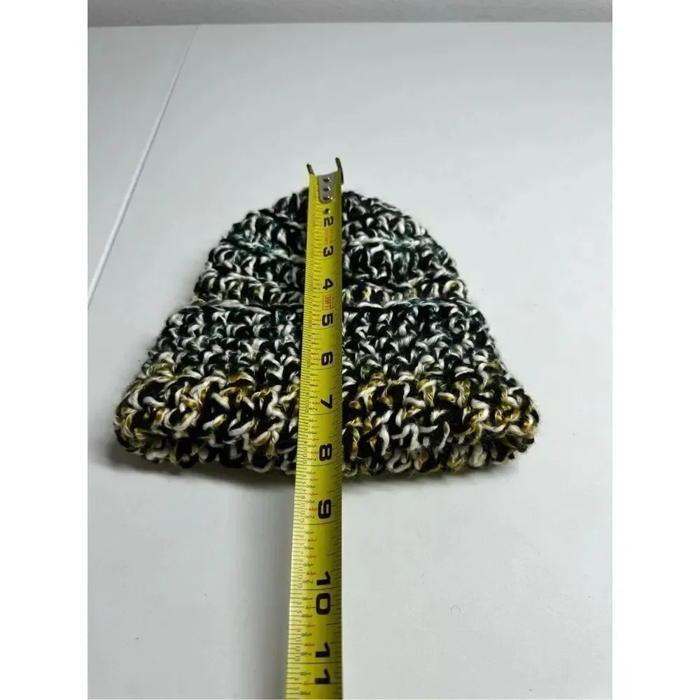 Kids Unisex Handmade Beanie Hat Wool Blend One Size Black White
